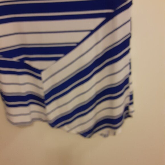 Rafaella (SP) Navy Blue & White Stripe Tunic w/Scoop Neck - Picture 3 of 5